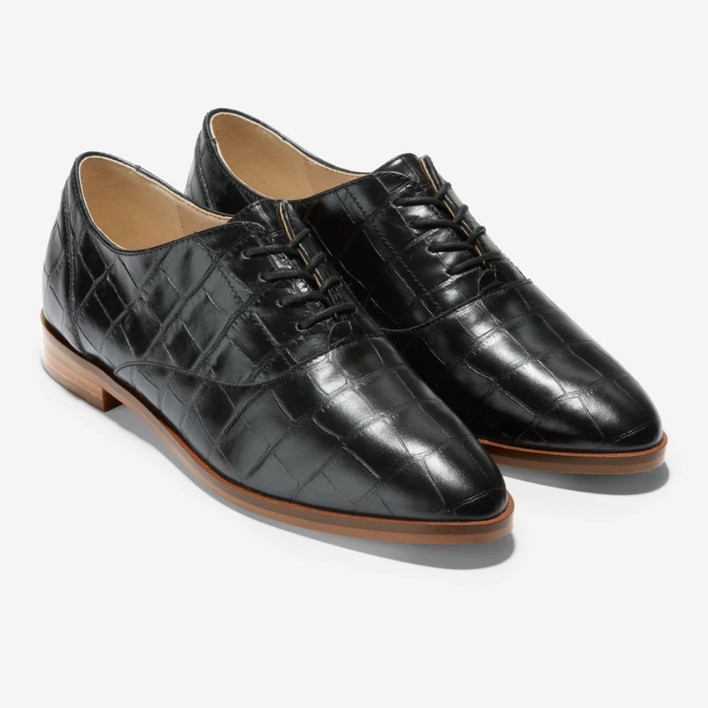 Cole Haan crocodile pattern oxfords.